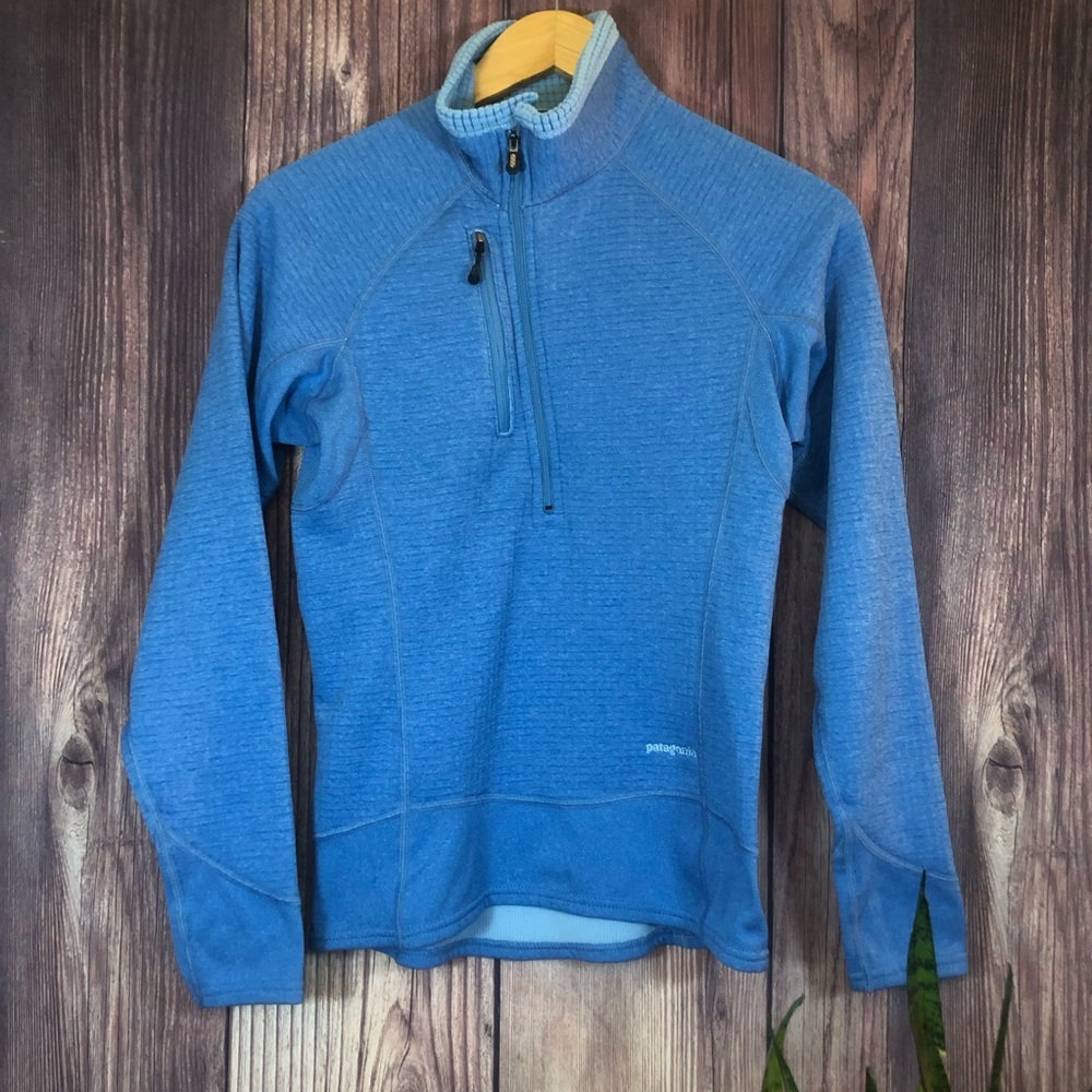 Patagonia Women’s Grid Fleece Blue Quarter-Zip Pullover